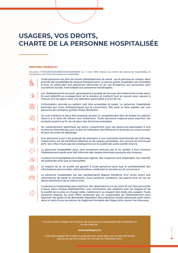 Charte de la personne hospitalisée HORUS